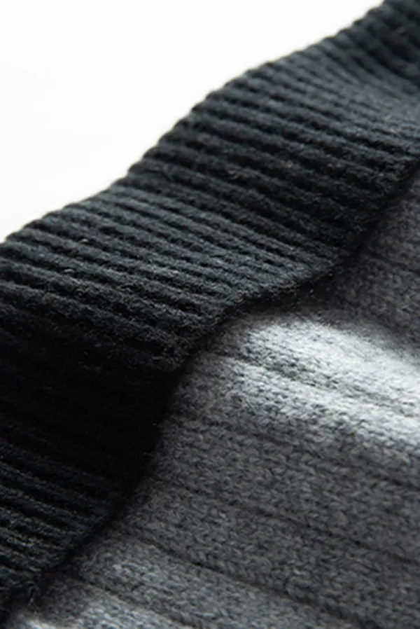 RIbbed Color-block Knit Cashmere Beanie With Pom Pom