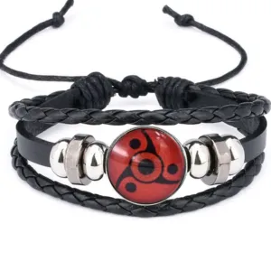 Sharingan Leather Bracelet | Anime Jewelry | Adjustable Bracelet [Multi-Layer]
