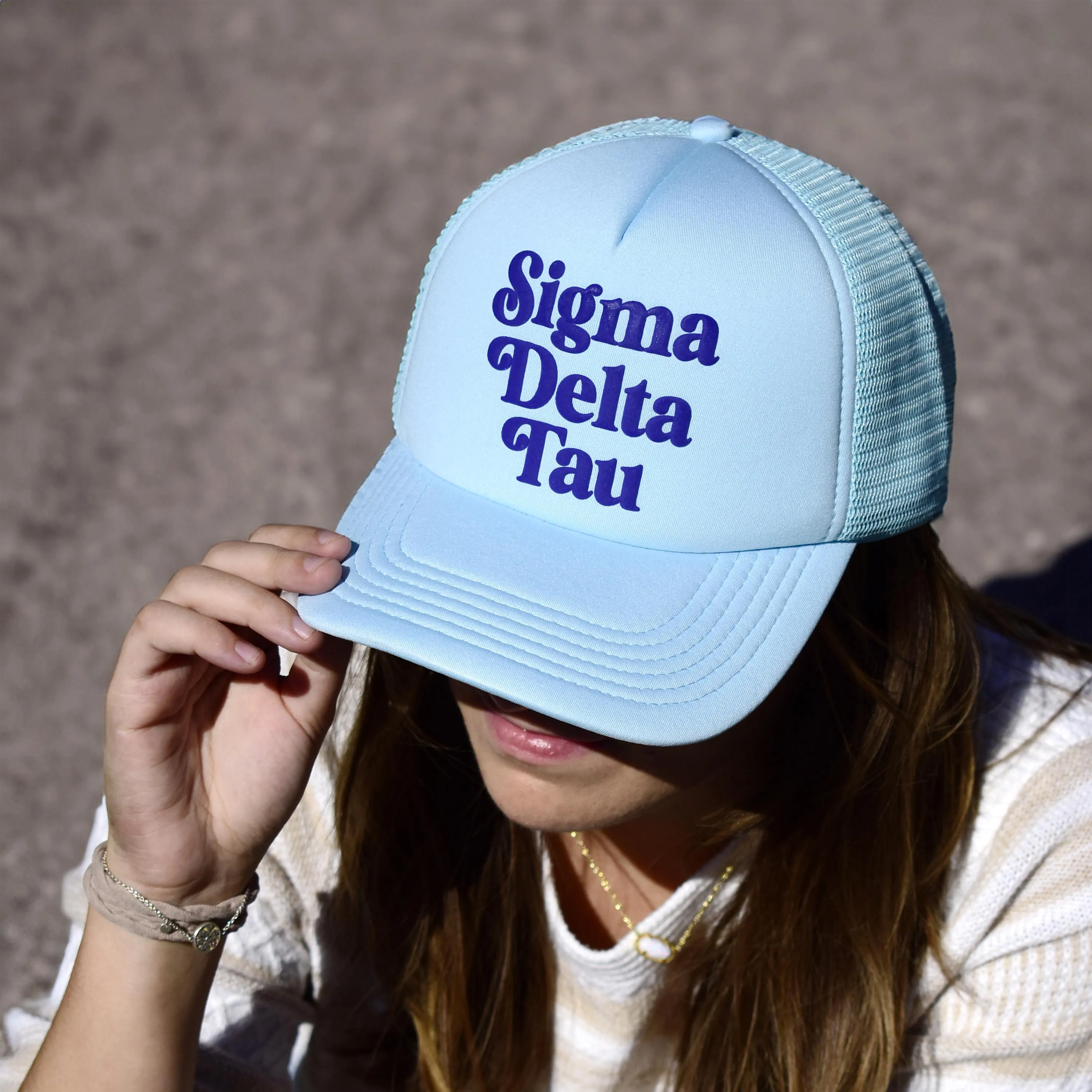 Sigma Delta Tau Baseball Cap, Mesh Trucker-Style Hat