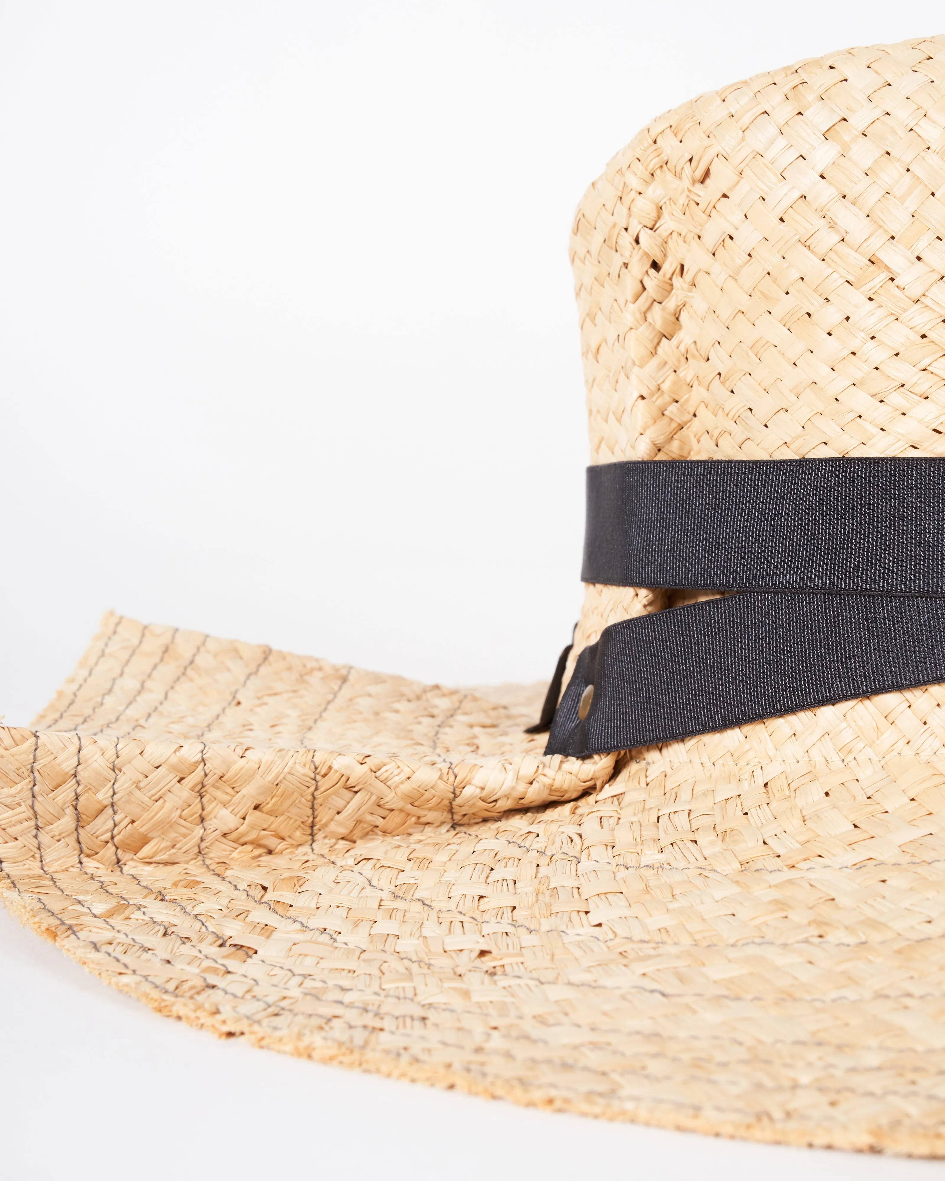 snap first aid hat - straw natural / pewter