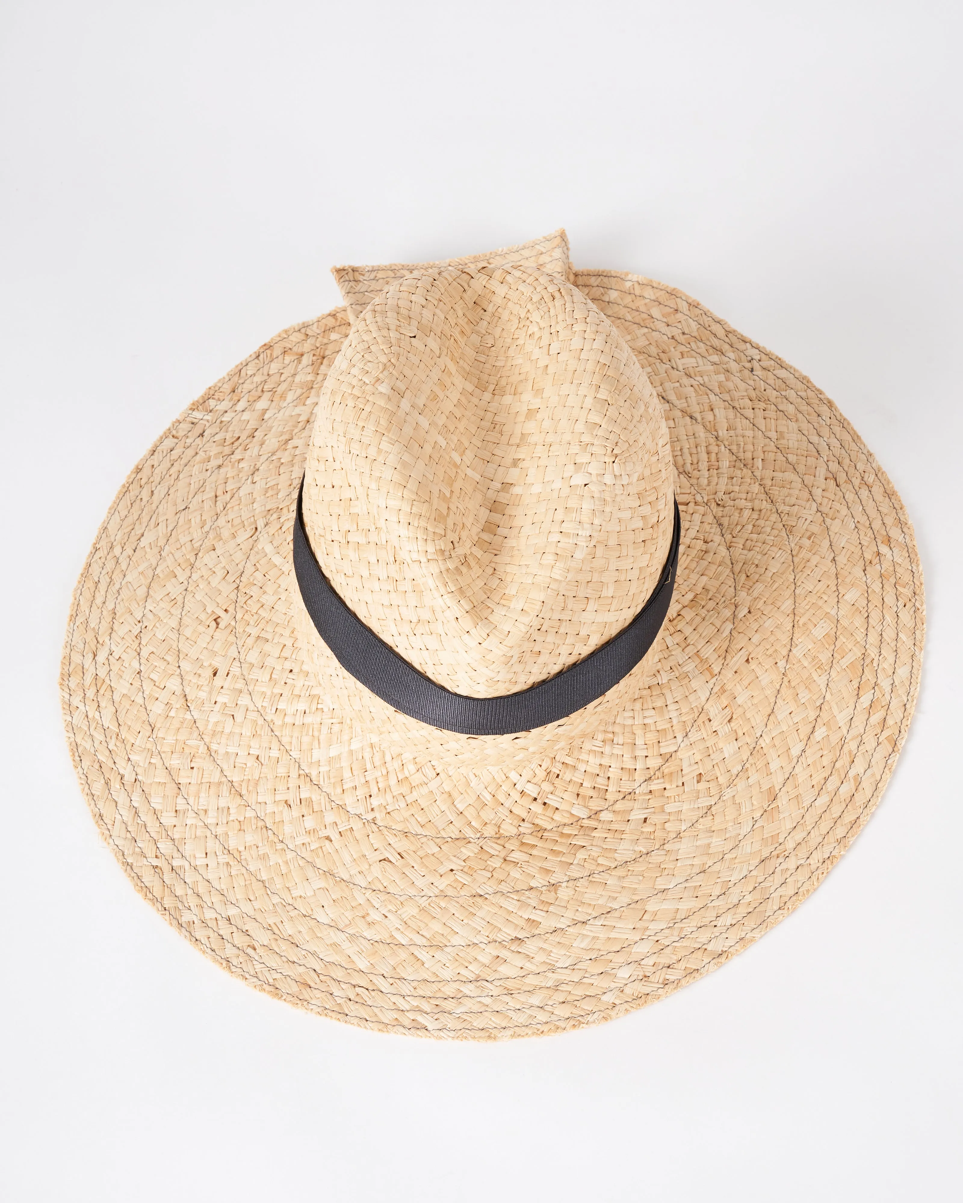 snap first aid hat - straw natural / pewter
