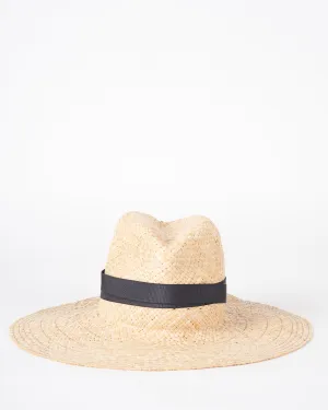 snap first aid hat - straw natural / pewter