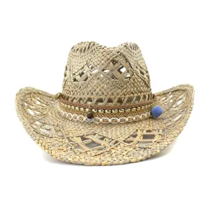 Straw Cowboy Hats Men's and Women's Denim Hat Straw Hat Sun Protection Sun Hat