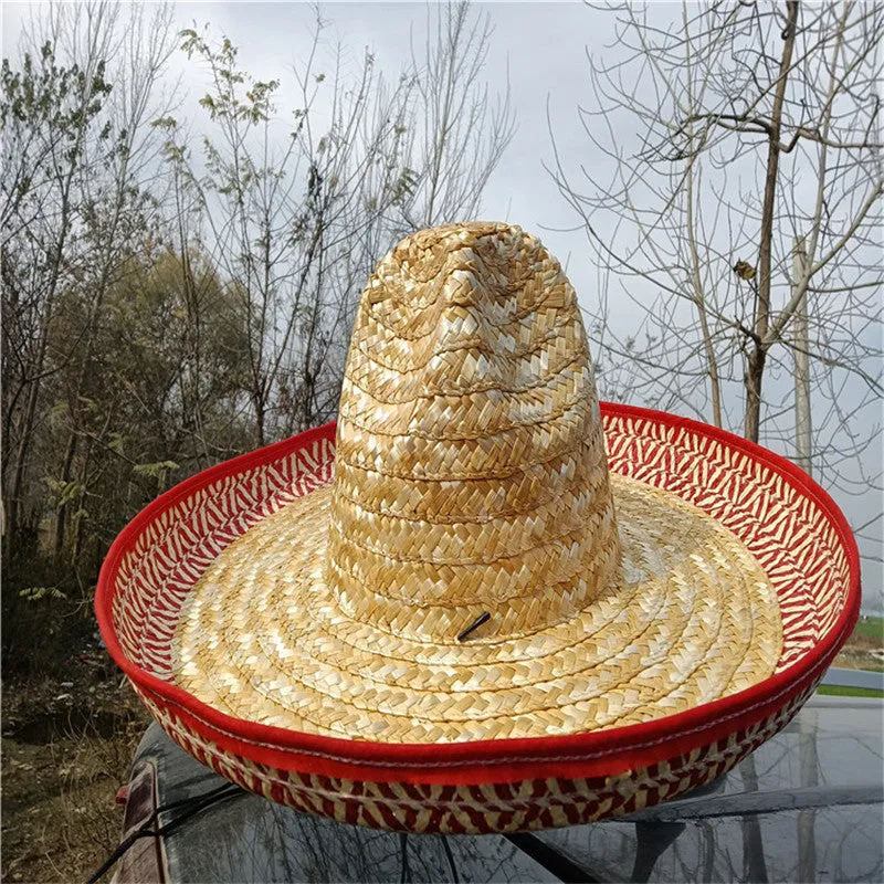Straw Hats With Pointed Top And Big Brim Frills Are Best-selling Mexican Straw Hats