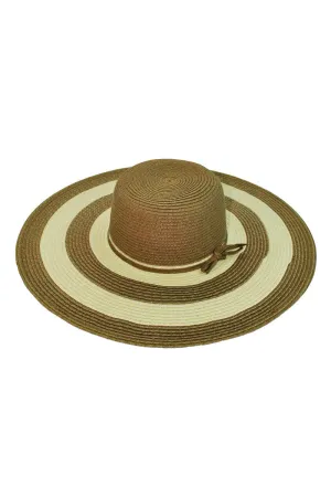 Striped Sun Hat in Brown & Tan