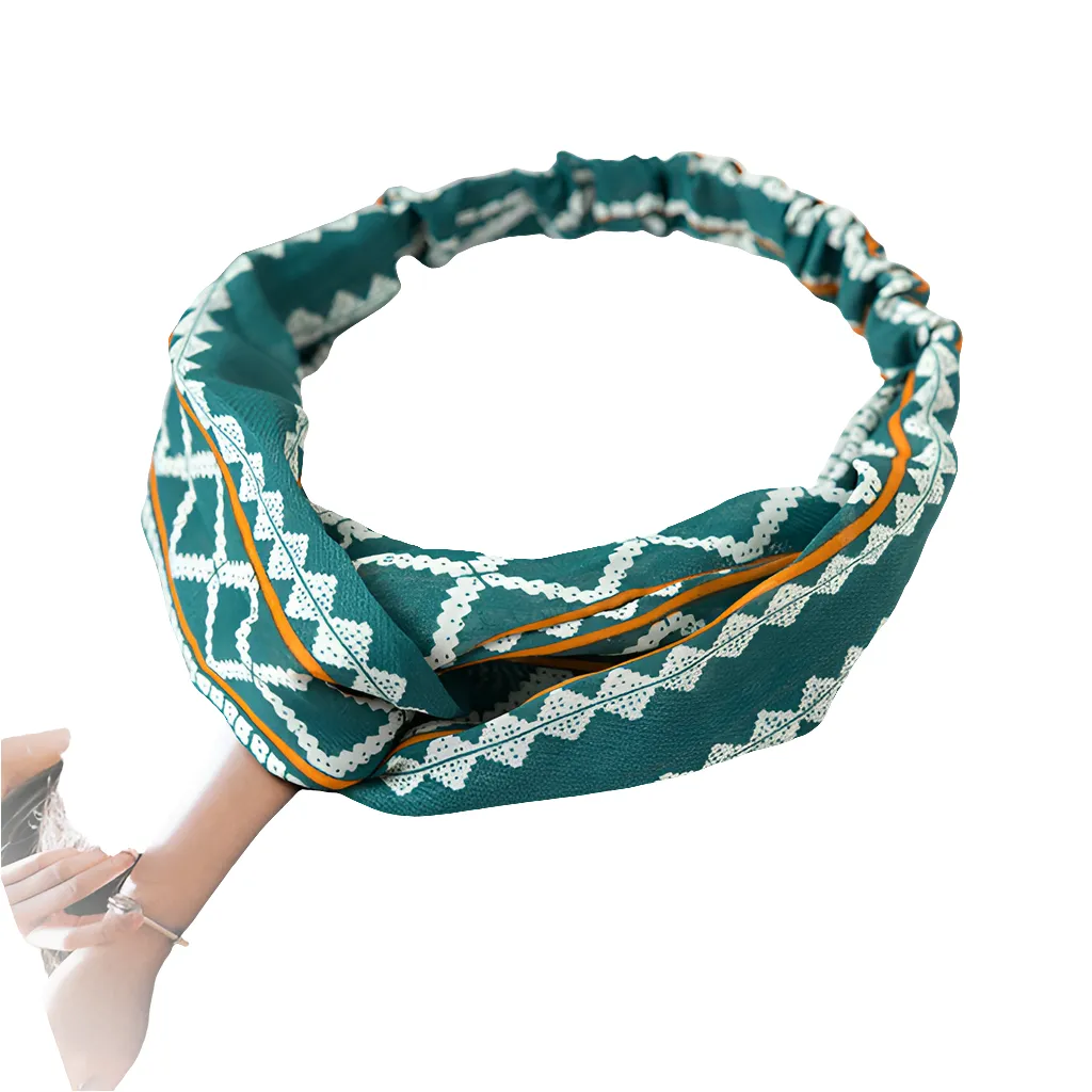 Stylish Cross-Knotted Wide-Brimmed Headband with Fabric Flower - Trendy Ladies Hair Accessory