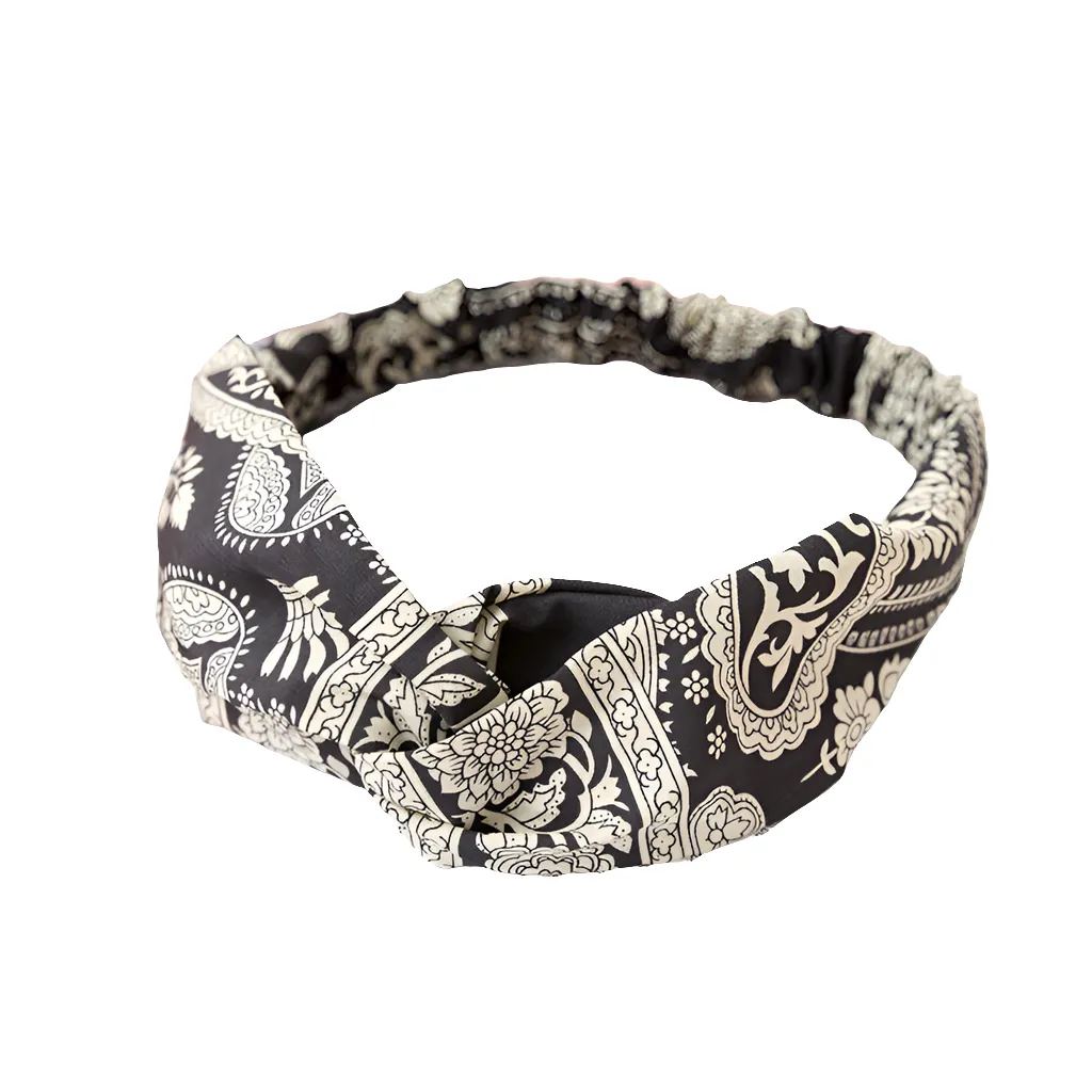 Stylish Cross-Knotted Wide-Brimmed Headband with Fabric Flower - Trendy Ladies Hair Accessory