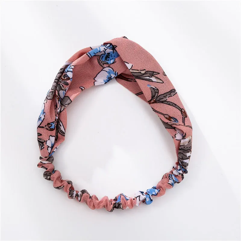 Stylish Cross-Knotted Wide-Brimmed Headband with Fabric Flower - Trendy Ladies Hair Accessory