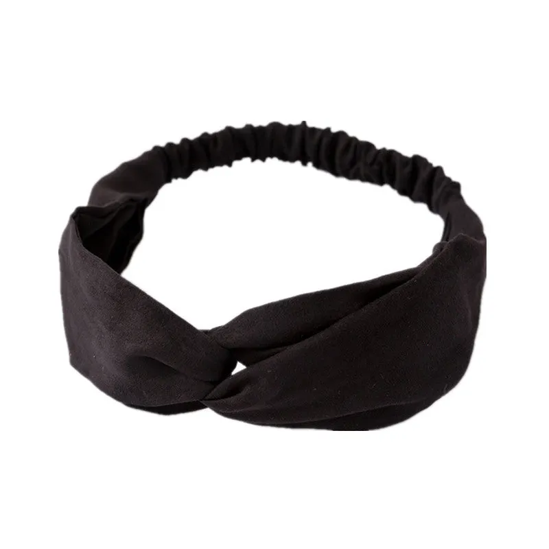 Stylish Cross-Knotted Wide-Brimmed Headband with Fabric Flower - Trendy Ladies Hair Accessory