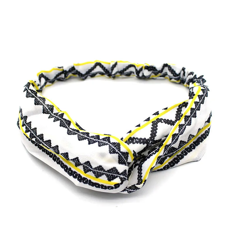 Stylish Cross-Knotted Wide-Brimmed Headband with Fabric Flower - Trendy Ladies Hair Accessory