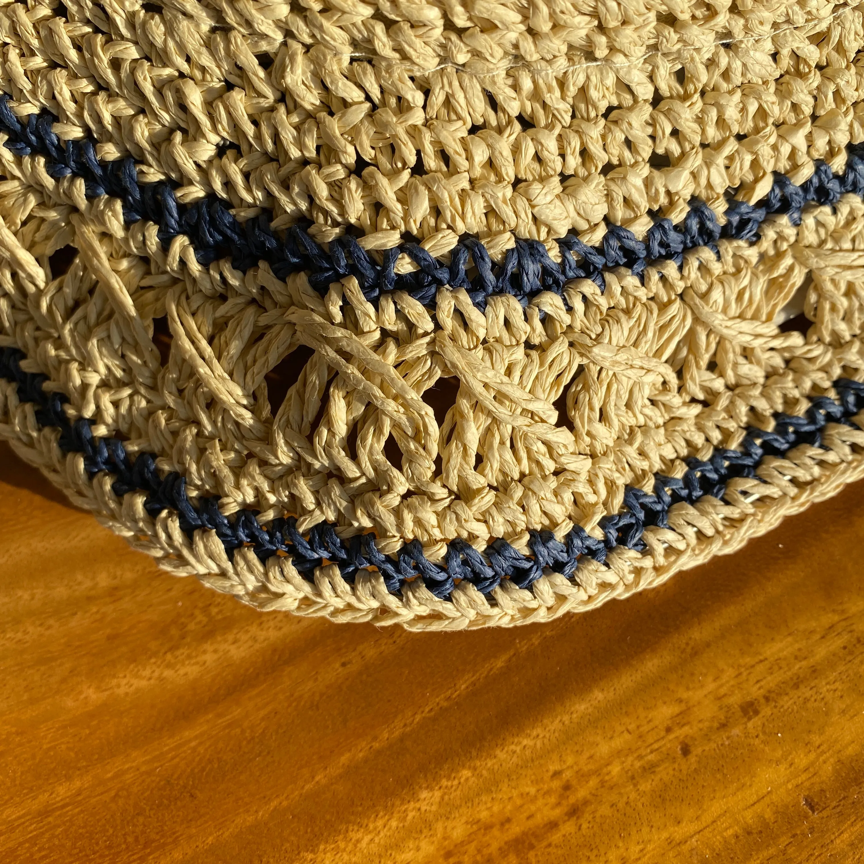 Summer Straw Hats | stripped blue color