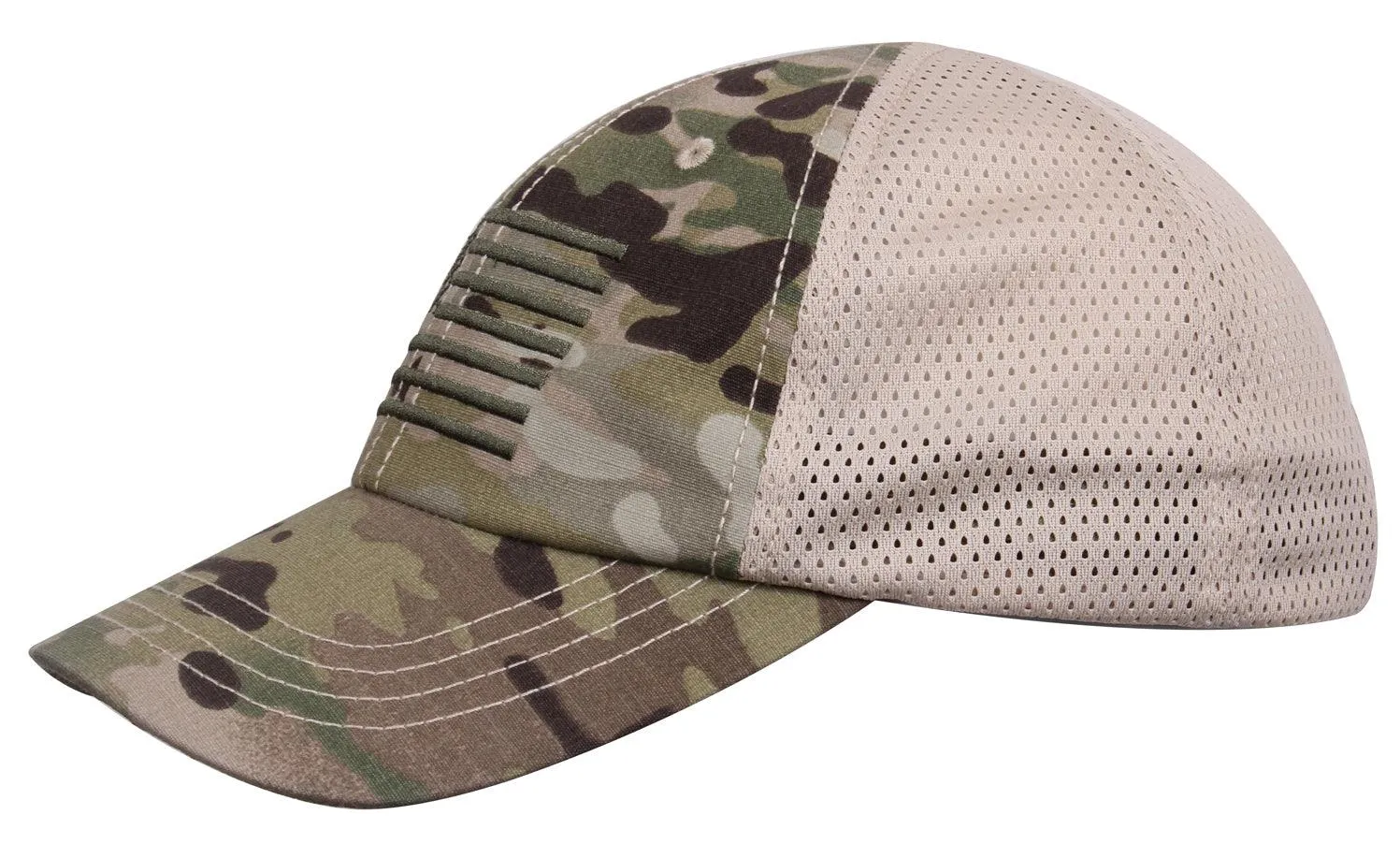 Tactical Mesh Back Cap With Embroidered US Flag