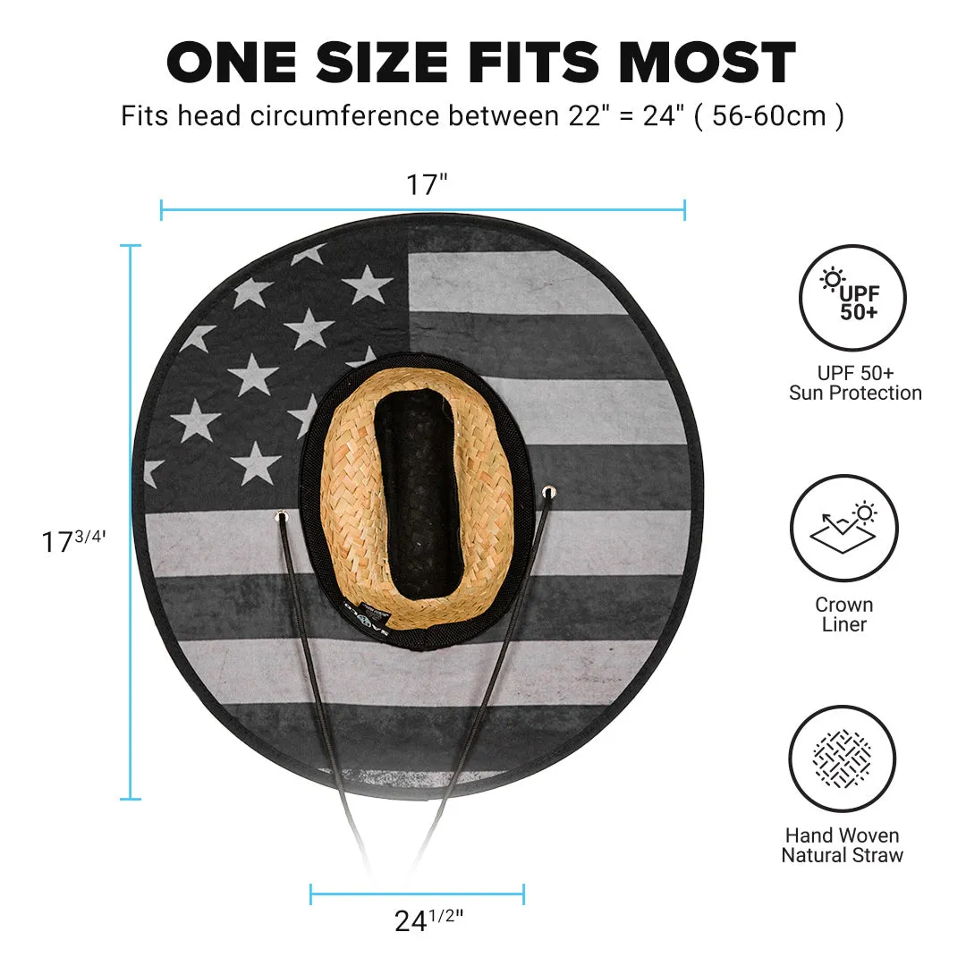 Under Brim Straw Hat | Blackout American Flag 2.0