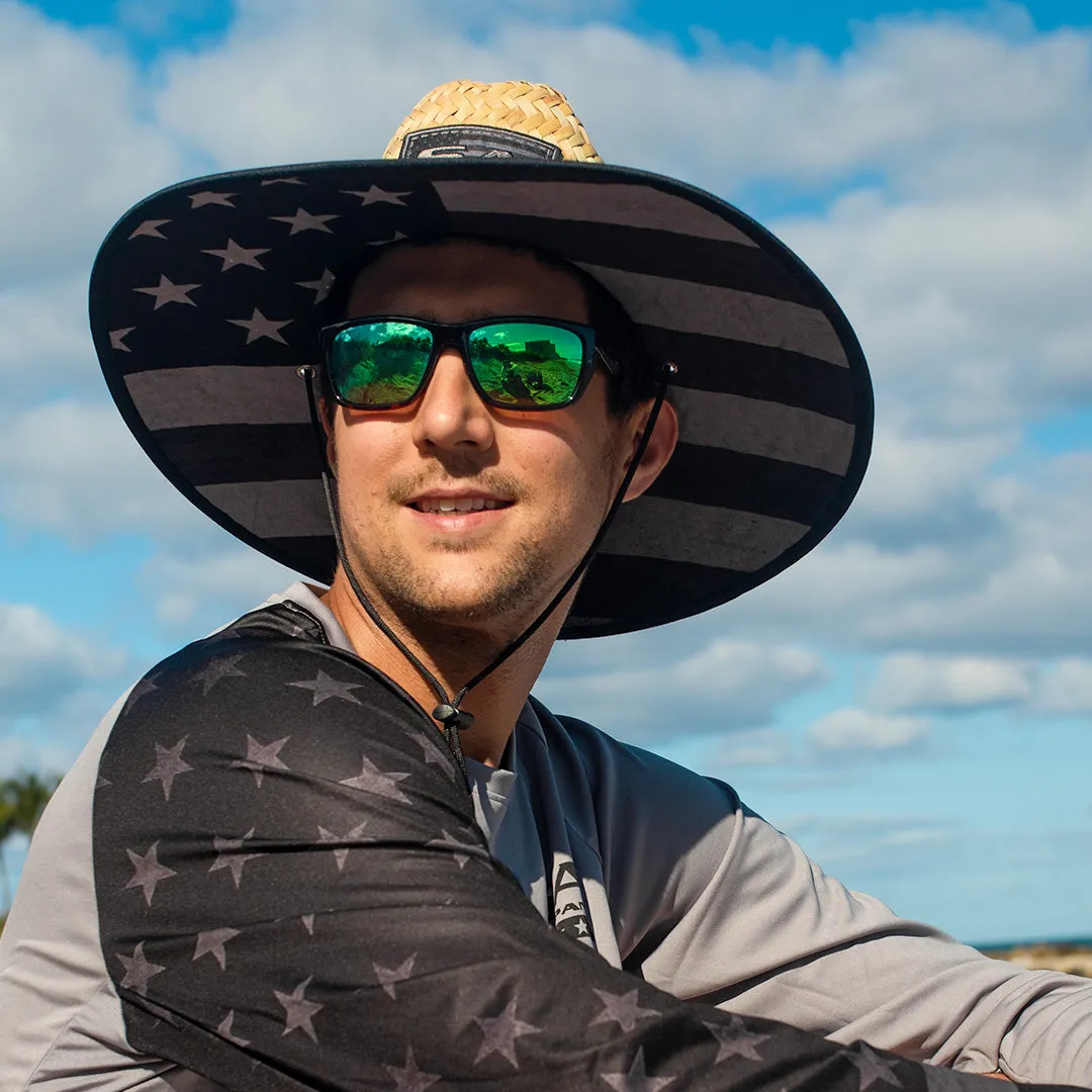 Under Brim Straw Hat | Blackout American Flag 2.0