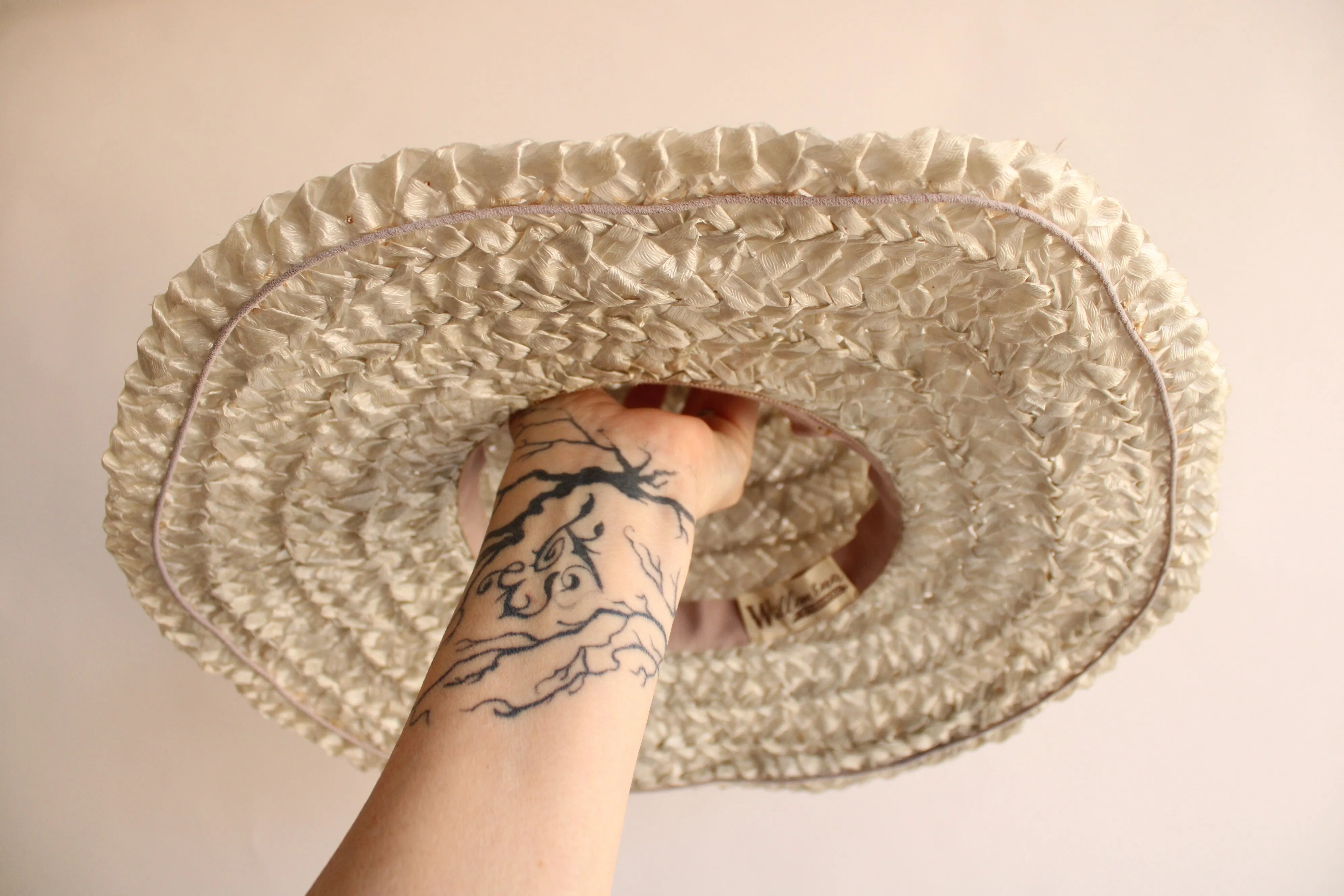Vintage 1950s Woven Raffia Sun Hat by Willam Ena