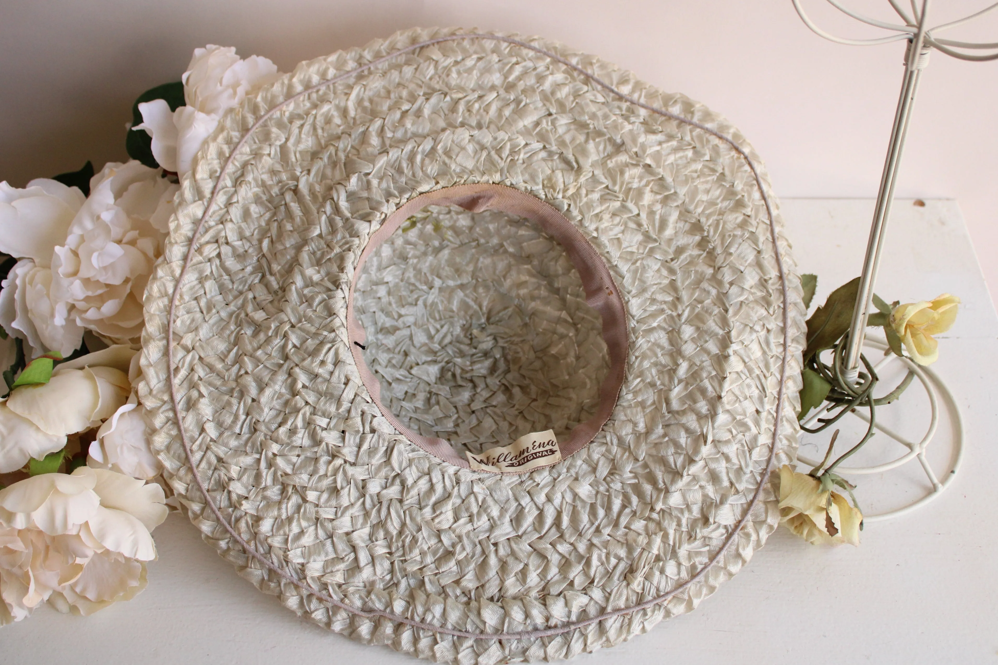 Vintage 1950s Woven Raffia Sun Hat by Willam Ena