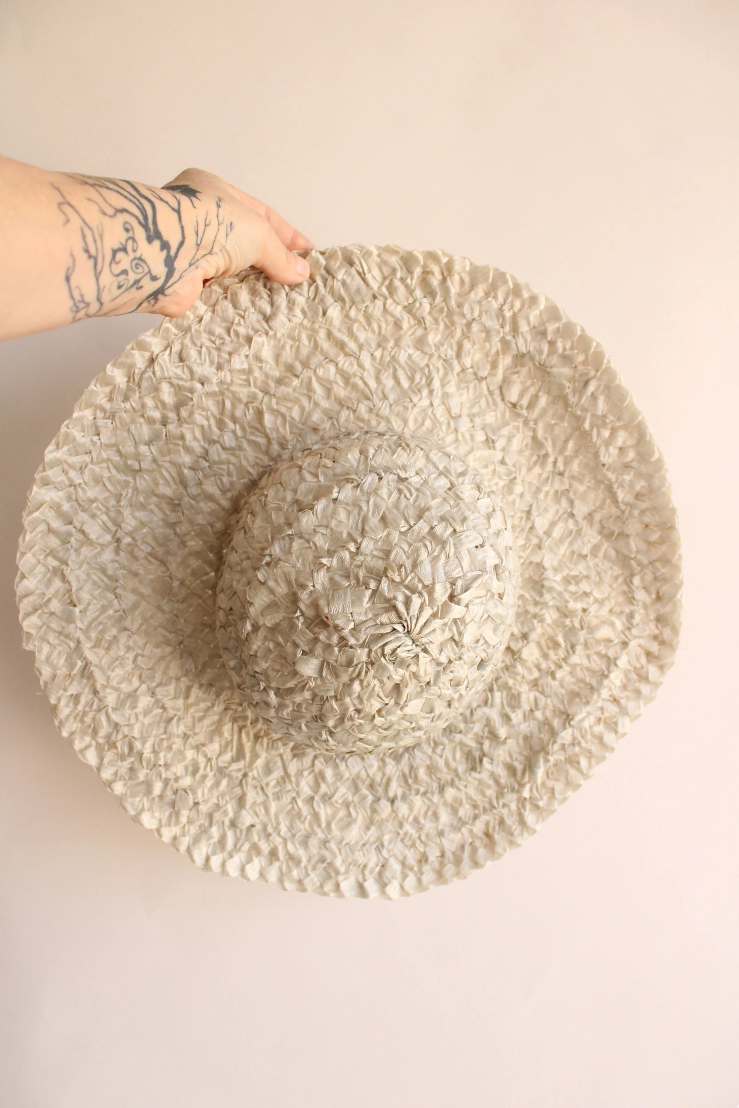 Vintage 1950s Woven Raffia Sun Hat by Willam Ena