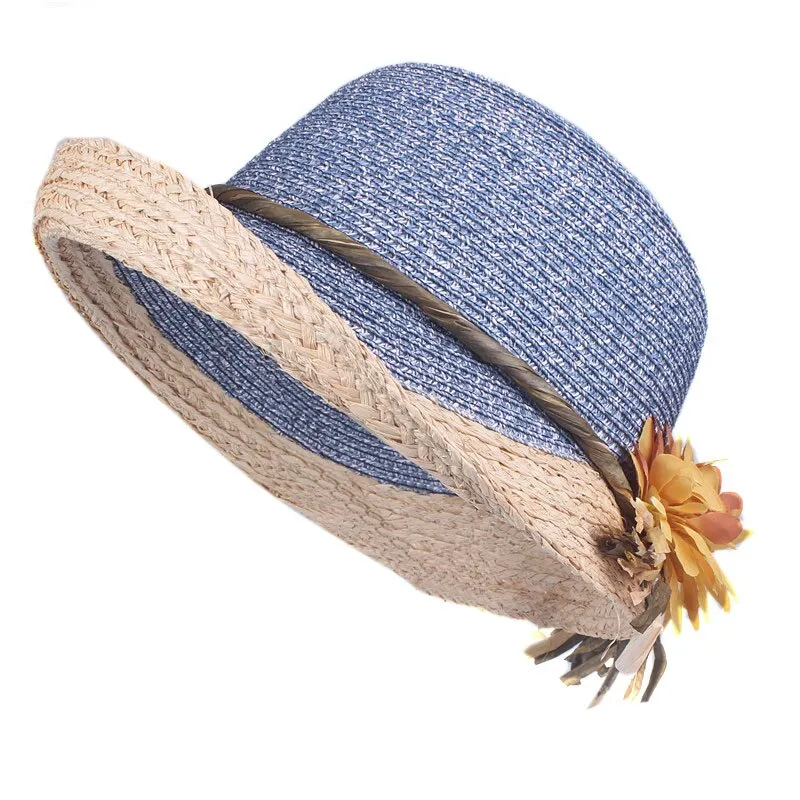 Wenkouban Good quality  Summer hat women Raffia straw cap Ladies Big brim Sun hat  hat forgirlbeach hat