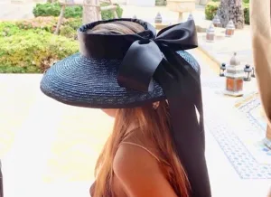 Wide Brim Straw Beach Hat with Long Ribbon Bow