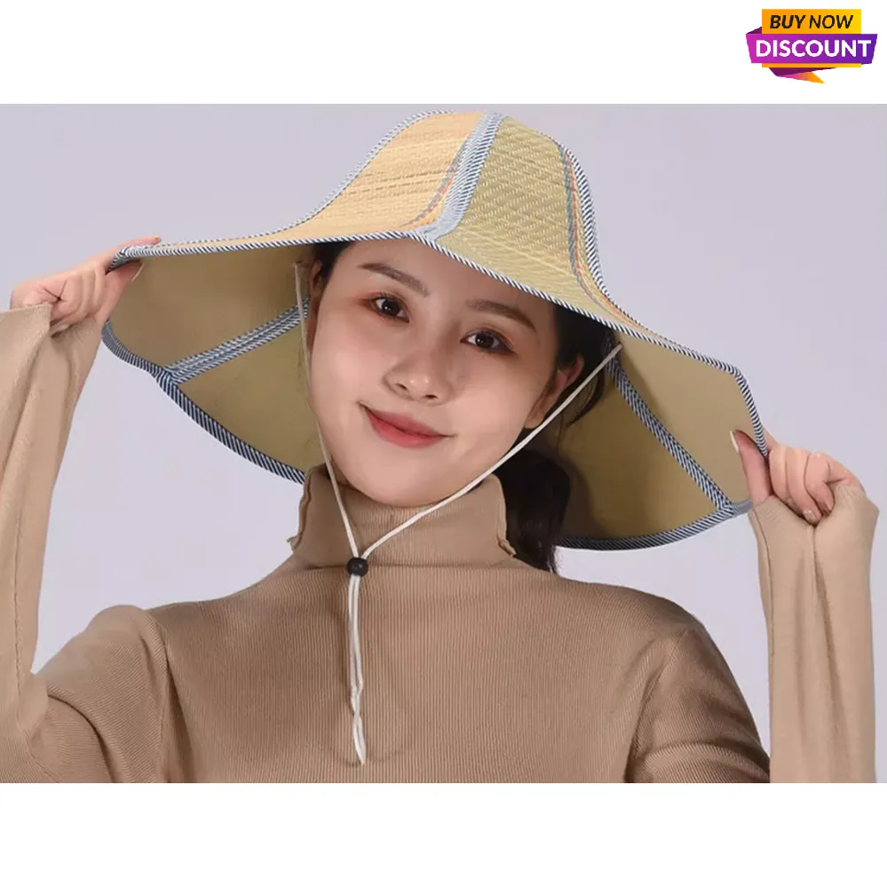 Wide-brimmed foldable straw hats Dia.36-46cm for men and women for fishman