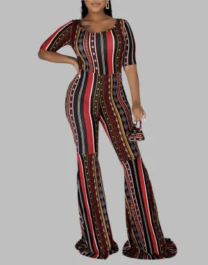 WOMEN "Chic Brown Vintage Jumpsuit"
