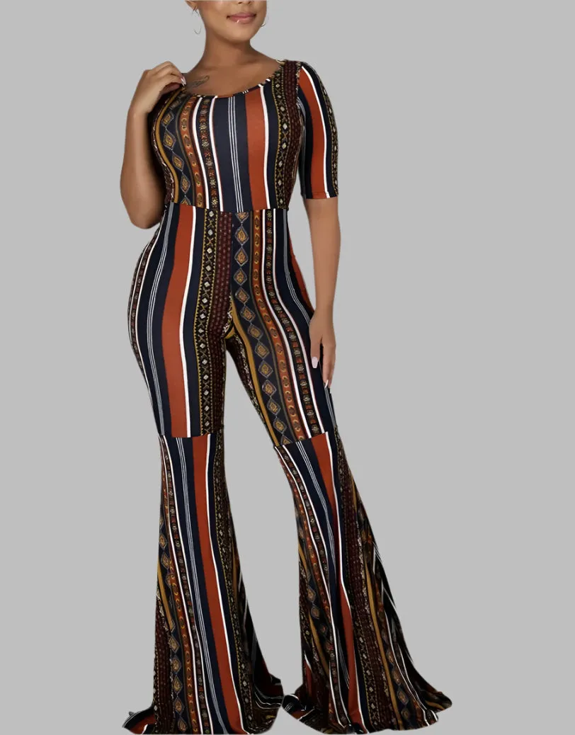 WOMEN "Chic Brown Vintage Jumpsuit"
