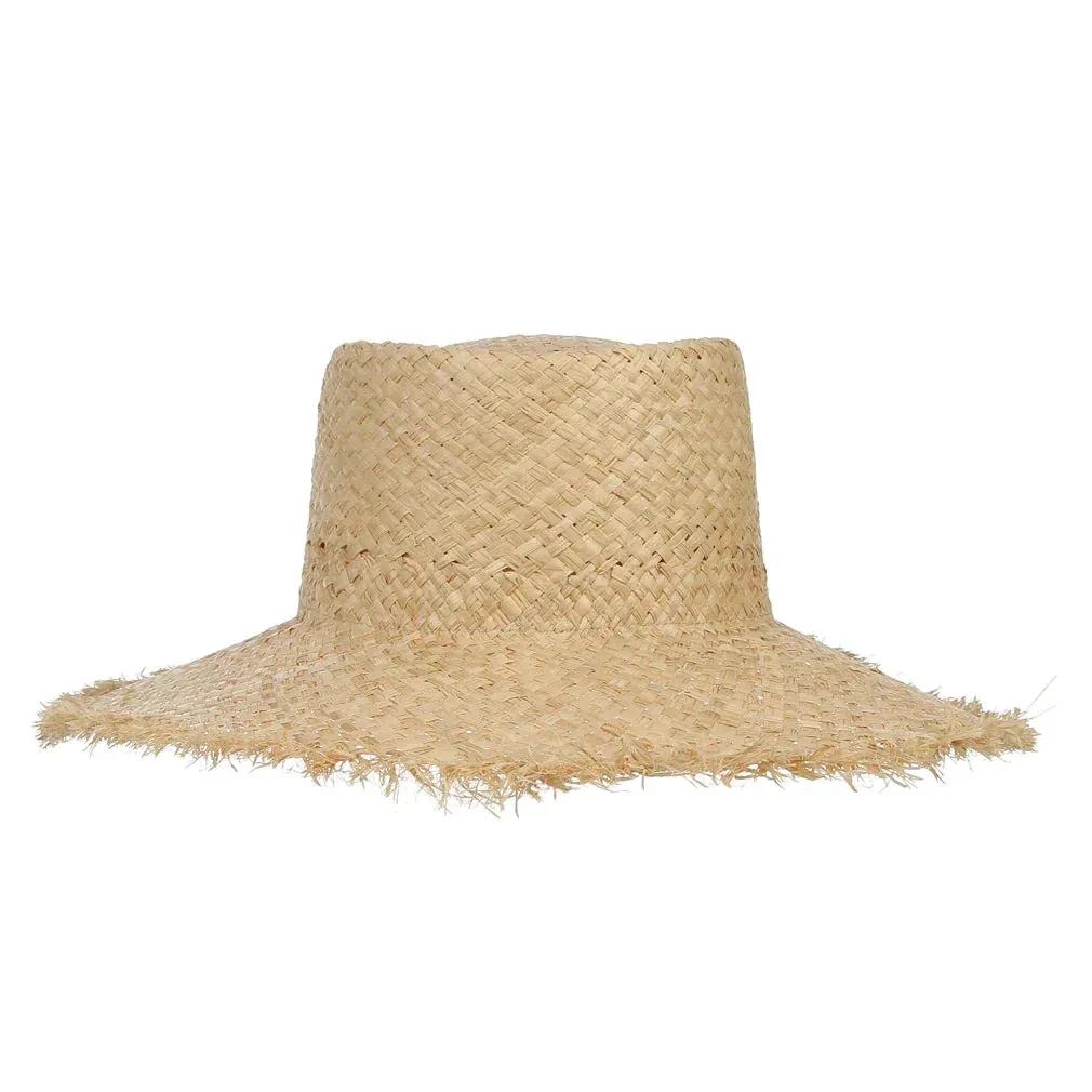 Women's Raffia Straw Sun Visor Hat Wide Brim Panama Style