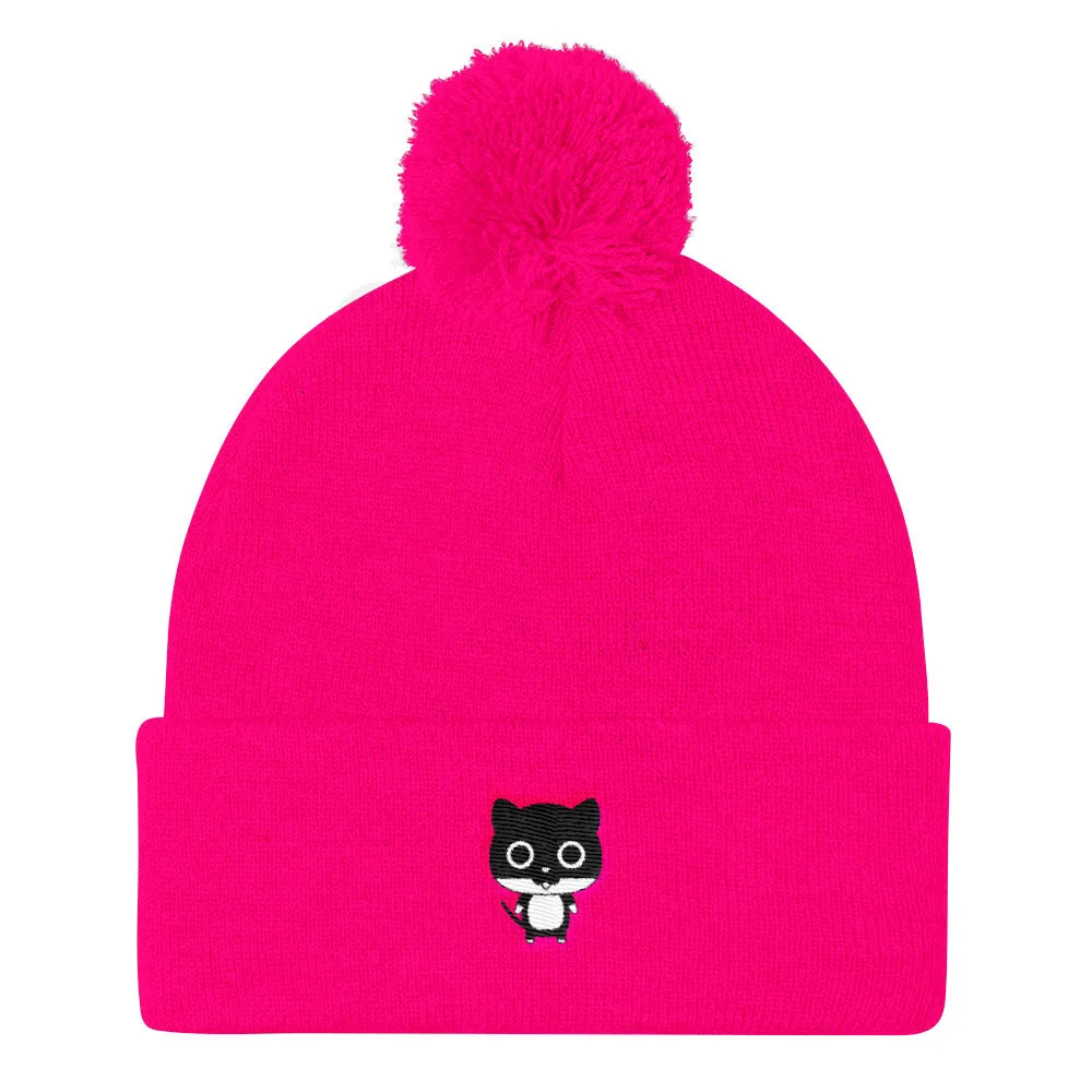 YE Unlimited (Cat) Pom Pom Knit Cap