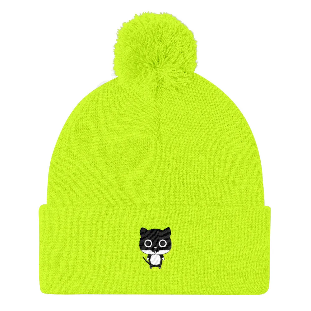YE Unlimited (Cat) Pom Pom Knit Cap