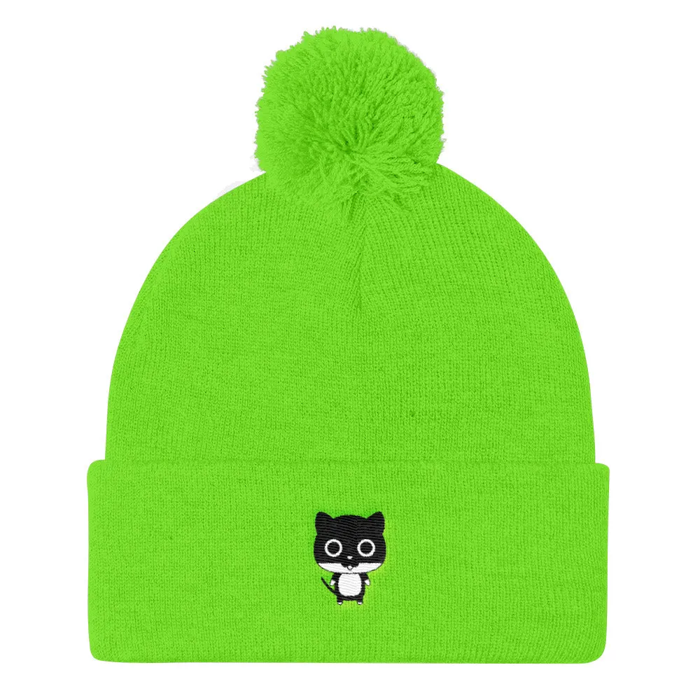 YE Unlimited (Cat) Pom Pom Knit Cap